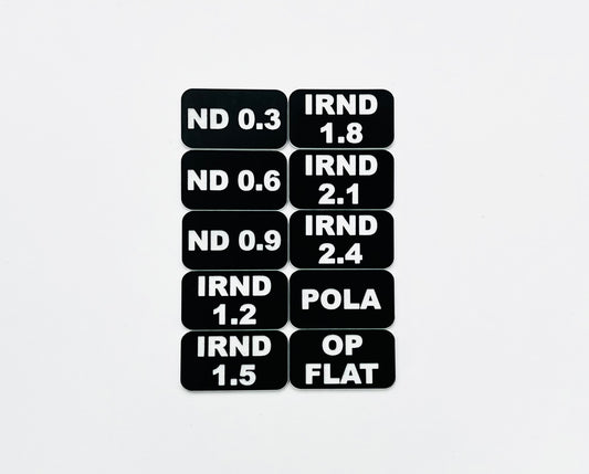 ND and IRND Filter Tabs Sets