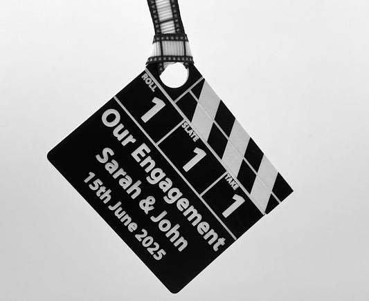 Clapper Board/Film tags for any celebration or event, wedding, baby shower, birthday, engagement