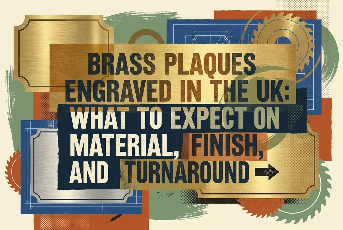 Professional header image for educational tutorial: Brass Plaques Engraved in the UK: What to Expect on Mater...