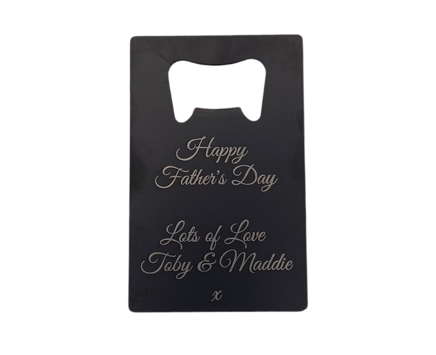 Personalised Credit Card/Wallet Bottle Opener