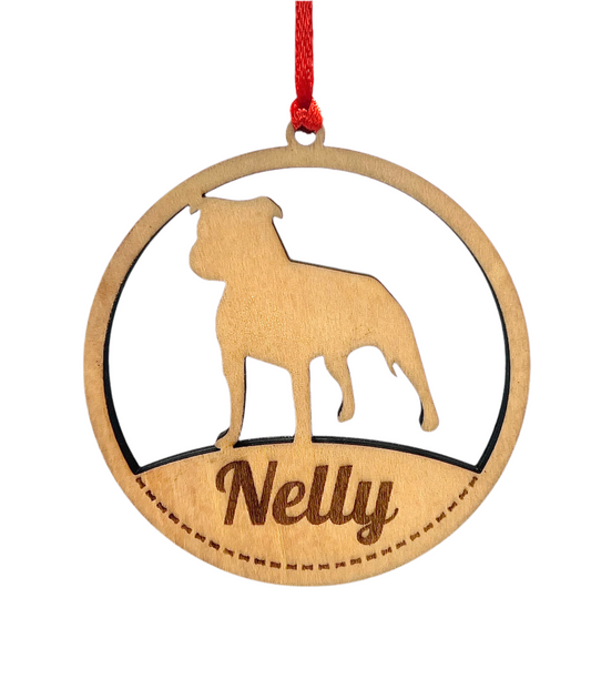 Wooden Dog Breed Christmas Ornament