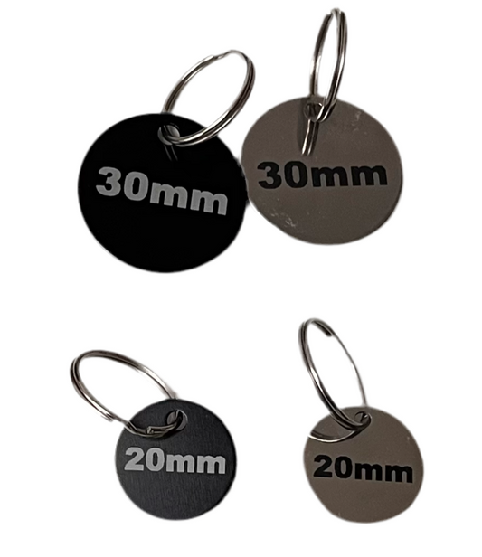 Standard circular dog tags