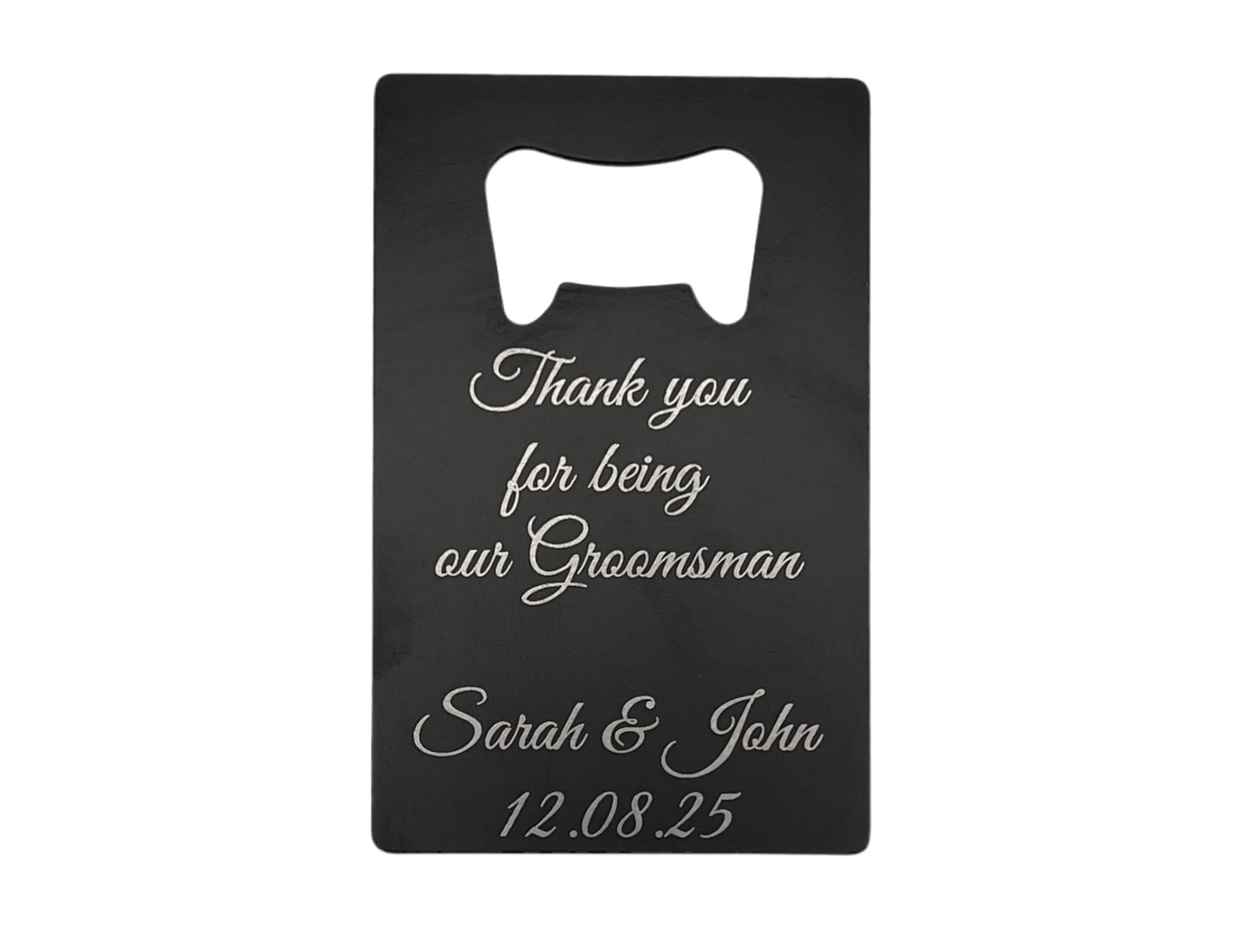 Personalised Credit Card/Wallet Bottle Opener