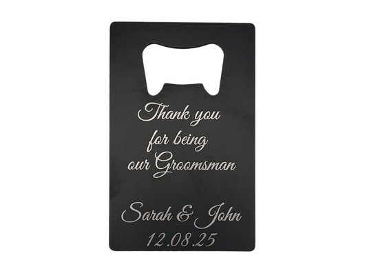 Personalised Credit Card/Wallet Bottle Opener